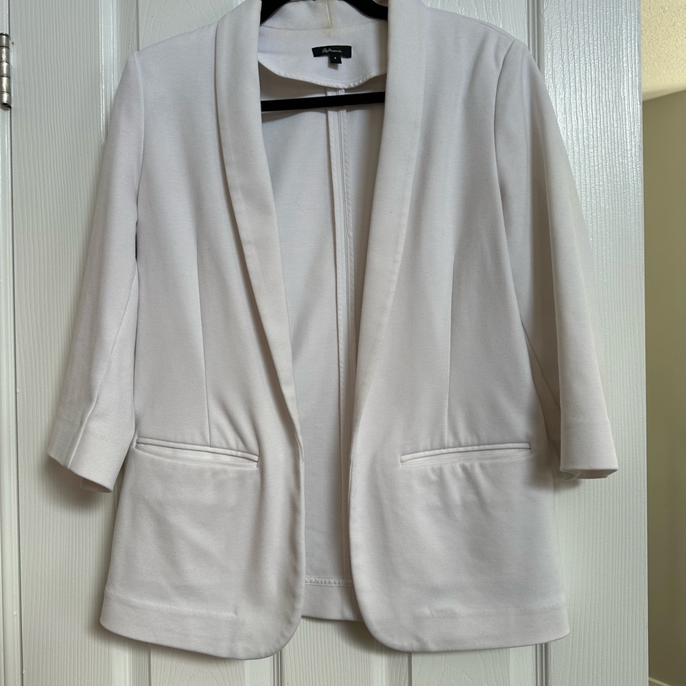 Women's White 3/4 Sleeve Blazer